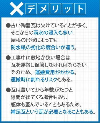 屋根葺き直し工事のデメリット