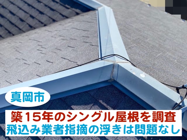 真岡市　築15年のシングル屋根を調査｜飛込み業者指摘の浮きは問題なし