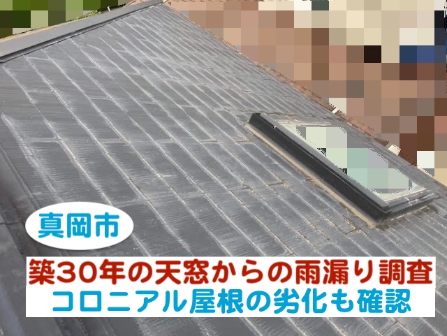真岡市　築30年の天窓からの雨漏り調査｜コロニアルの劣化も確認