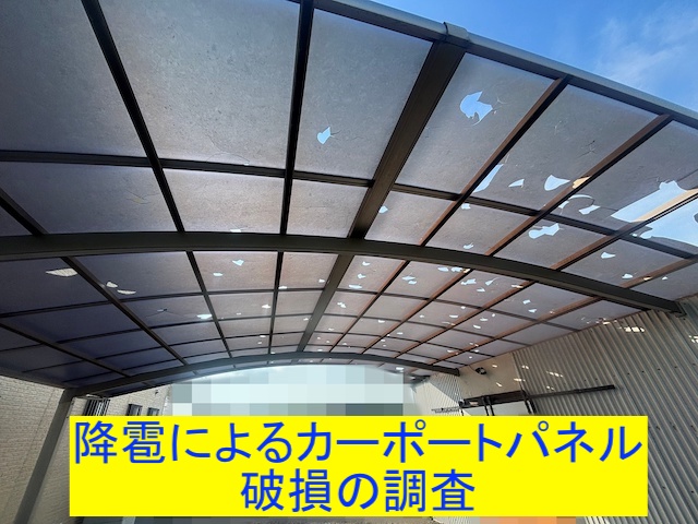 小山市 降雹によるカーポートパネル破損続出!火災保険会社にも相談を