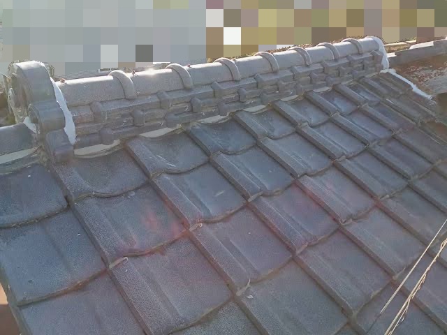 真岡市　瓦屋根を葺き直して雨漏り修理　施工後の写真