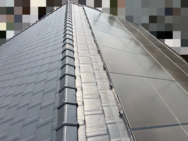 真岡市　太陽光パネルの鳥の侵入防止対策　施工後の写真