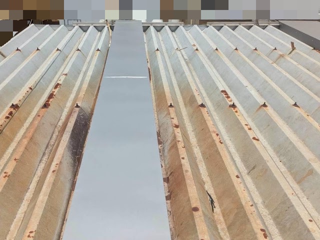 栃木市　凹凸のある金属屋根の修理　施工後の写真