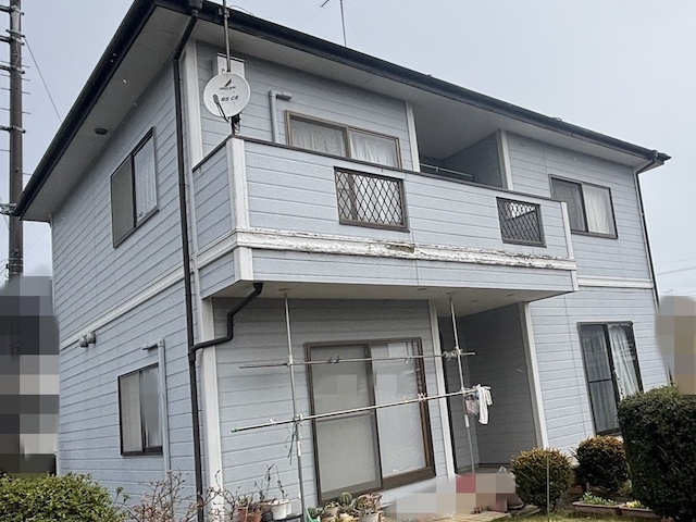 外壁塗装前の下野市の住宅風景