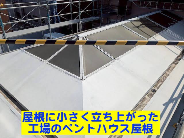 栃木市　工場のペントハウス屋根修理　ペントハウス屋根の写真