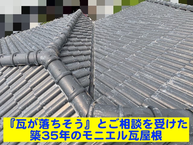 真岡市　モニエル瓦屋根を調査　屋根の全体写真