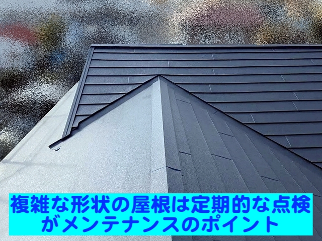 小山市　屋根勾配と雨漏りリスクの関係性　複雑な形状の屋根の写真