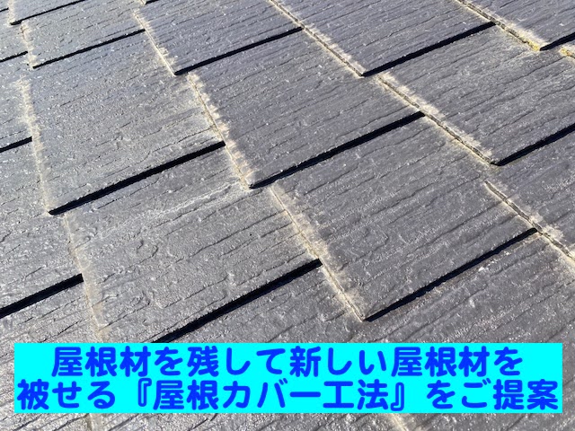 古河市 スレート屋根の雨漏り調査　コロニアルランバートの写真