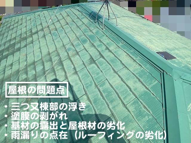 下野市　築40年のカラーベスト屋根で雨漏り　屋根調査の写真