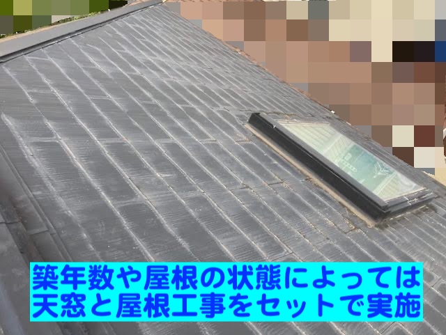 真岡市　築30年の天窓からの雨漏り調査　現場調査の外観写真