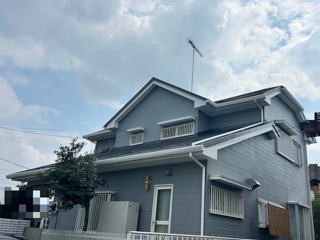 古河市　屋根工事をきっかけに足場を活用して外壁塗装　施工後の写真　