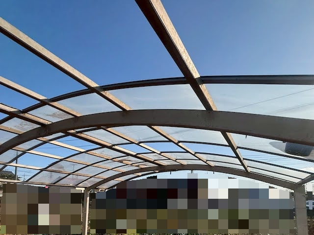 野木町　カーポートパネル張り替え　施工前の写真