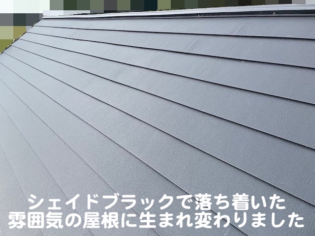 下野市　ニューアーバニーのスーパーガルテクトで屋根カバー工事　屋根材敷設後の写真