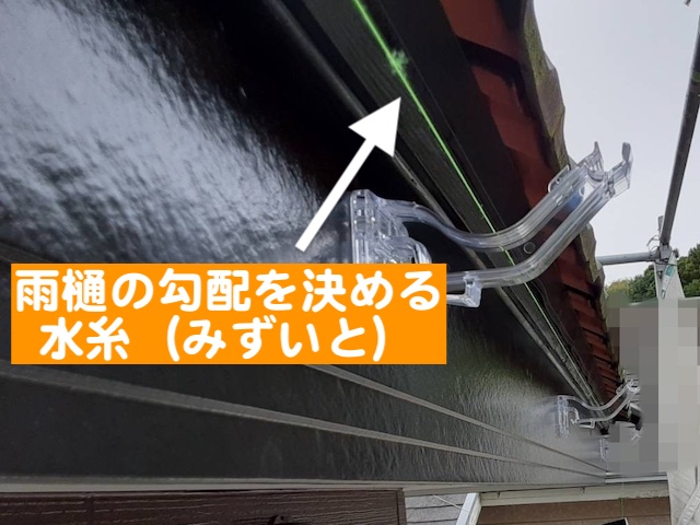 小山市　大型雨樋ファインスケアへ雨樋交換　支持金具取り付け作業の写真