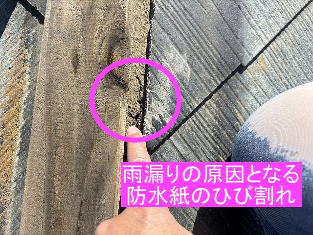下野市　棟板金の破損確認時に防水紙のひび割れを発見！部分修理で良い？