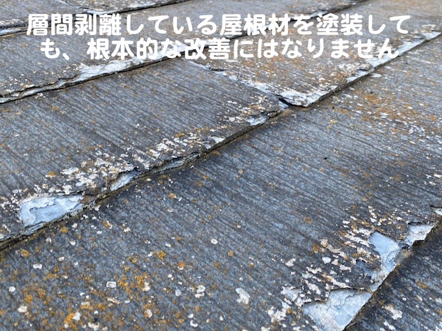 下野市　パミール屋根の調査　塗装で直せない劣化の写真