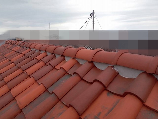 下野市　洋瓦屋根の棟しっくい取直し工事完了後にいただいたお客様の声