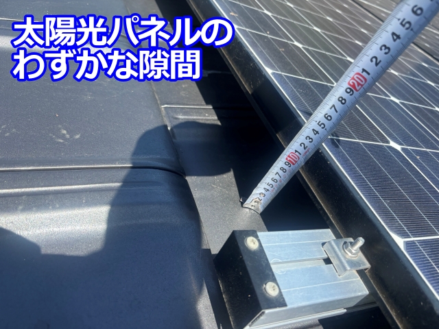 太陽光パネルのわずかな隙間は鳥の巣を作る格好の場所