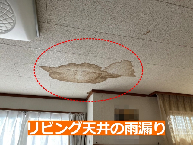 リビング天井の雨漏り
