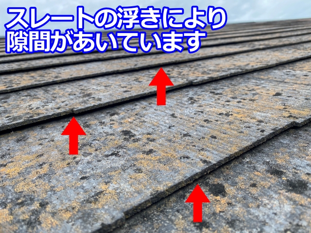 小山市　築35年のスレート屋根調査｜撥水機能が低下し浮きやカビが発生