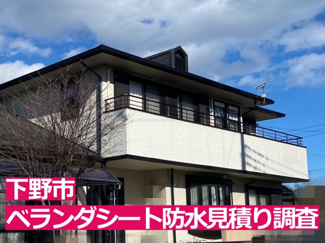 下野市の築30年のダイワハウス住宅のベランダシート防水見積り調査