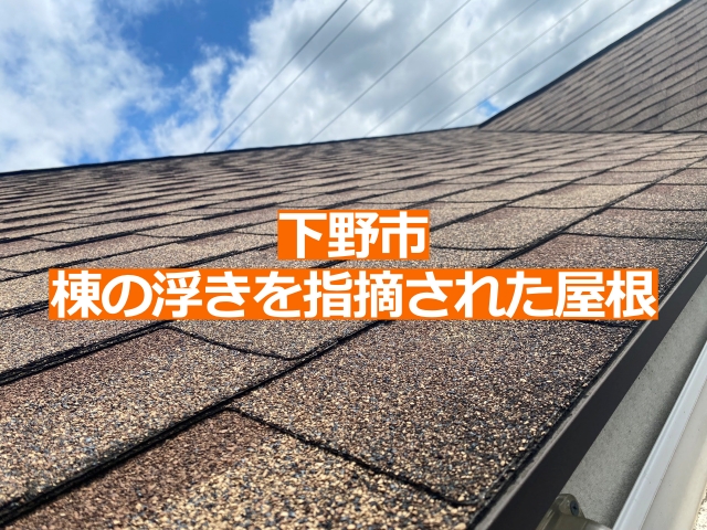 下野市の飛込み業者に棟の浮きを指摘された屋根を調査