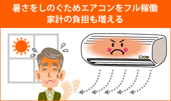 暑さをしのぐためエアコンをフル稼働、家計の負担も増える