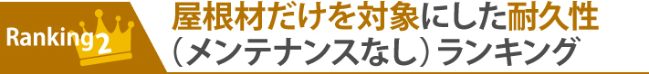 ランキング2：屋根材だけを対象にした耐久性（メンテナンスなし）ランキング